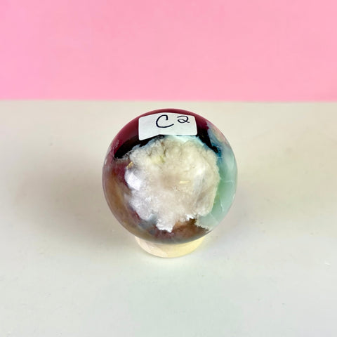 Green Flower Agate Sphere