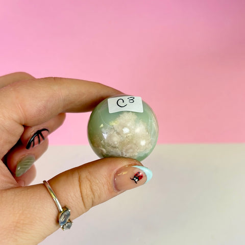 Green Flower Agate Sphere