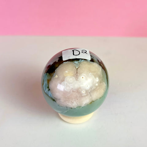 Green Flower Agate Sphere