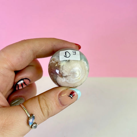 Green Flower Agate Sphere