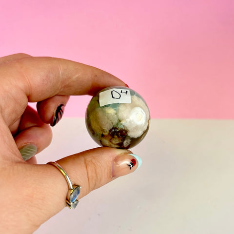 Green Flower Agate Sphere