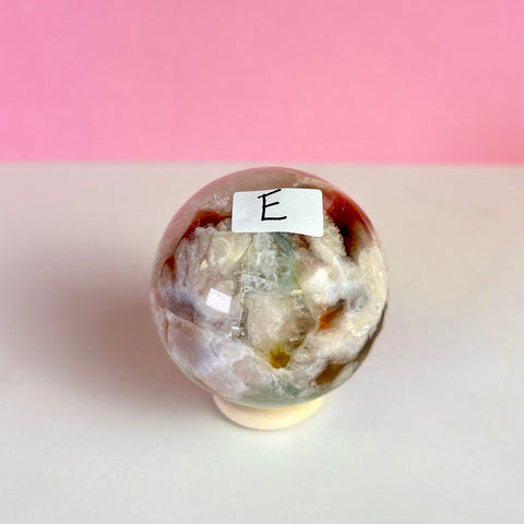 Green Flower Agate Sphere