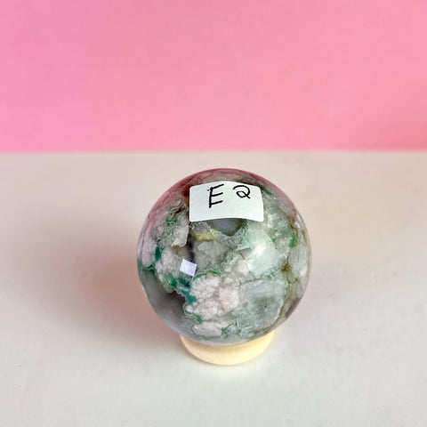 Green Flower Agate Sphere