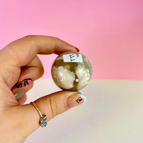 Green Flower Agate Sphere