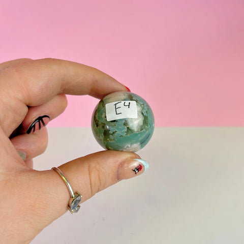 Green Flower Agate Sphere
