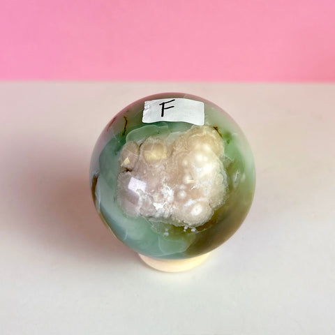 Green Flower Agate Sphere