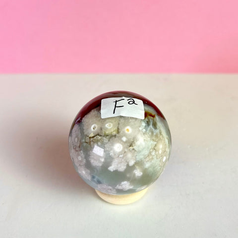 Green Flower Agate Sphere