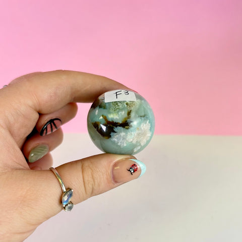 Green Flower Agate Sphere