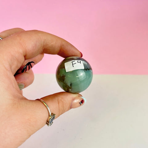 Green Flower Agate Sphere