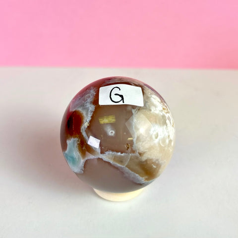 Green Flower Agate Sphere