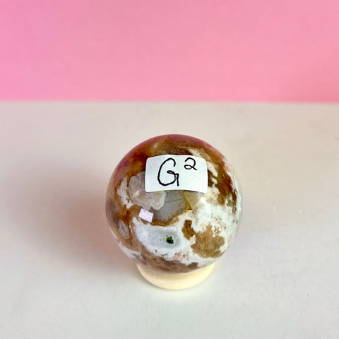 Green Flower Agate Sphere