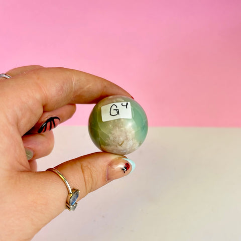 Green Flower Agate Sphere