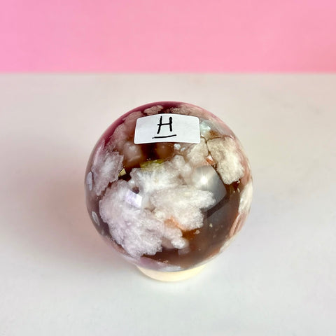 Green Flower Agate Sphere