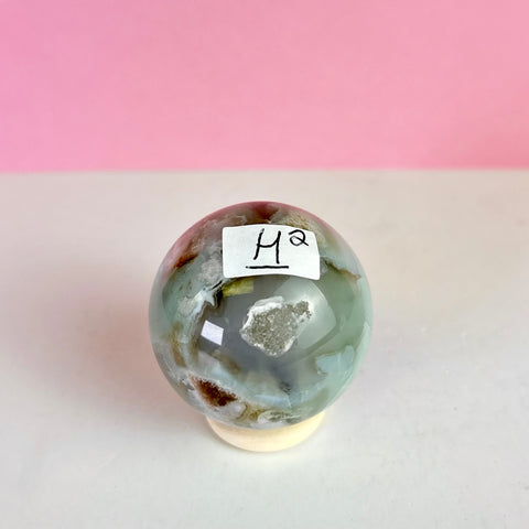 Green Flower Agate Sphere