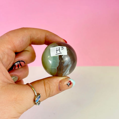 Green Flower Agate Sphere