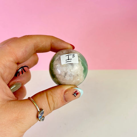 Green Flower Agate Sphere