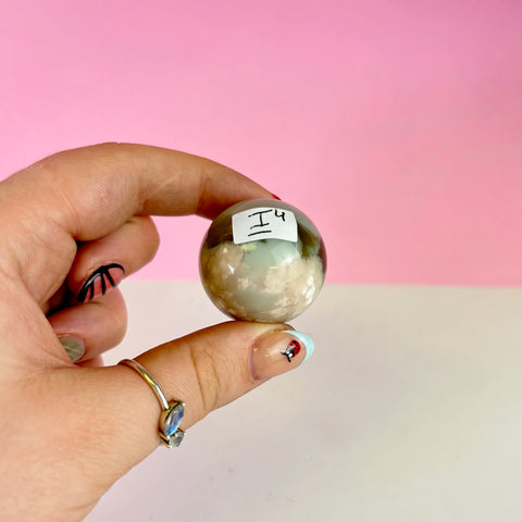 Green Flower Agate Sphere