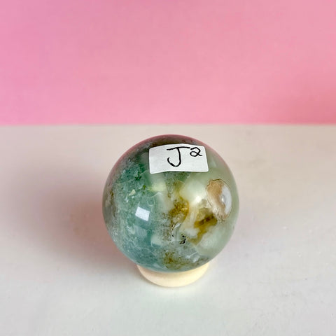 Green Flower Agate Sphere