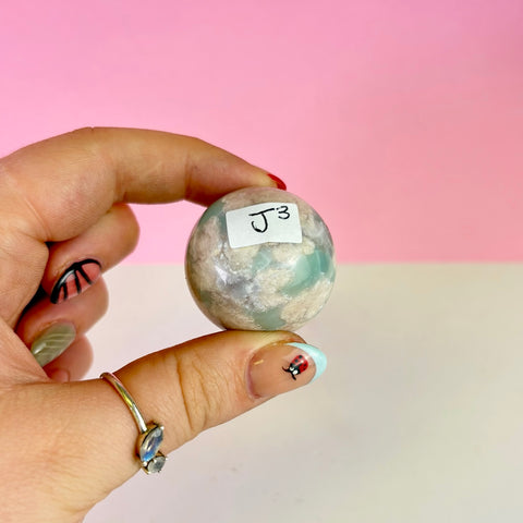 Green Flower Agate Sphere