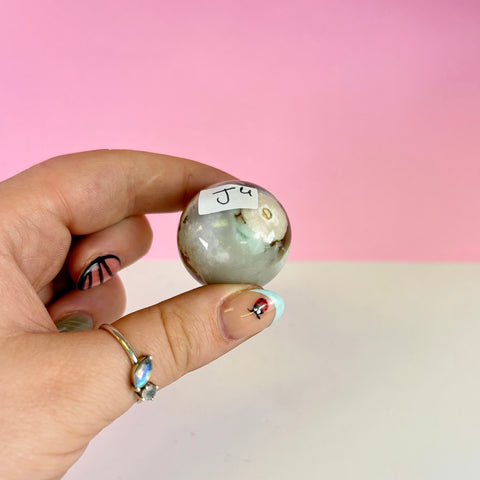Green Flower Agate Sphere
