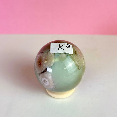 Green Flower Agate Sphere