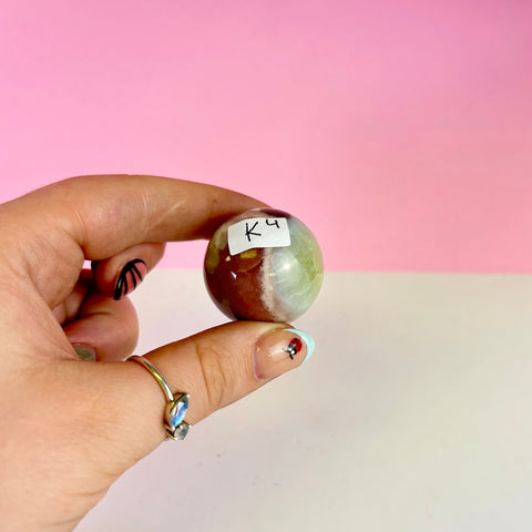 Green Flower Agate Sphere