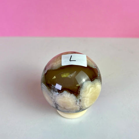 Green Flower Agate Sphere