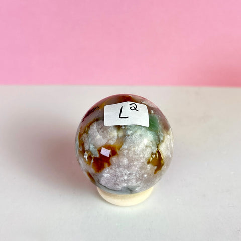Green Flower Agate Sphere