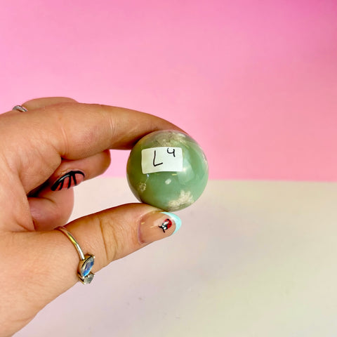 Green Flower Agate Sphere