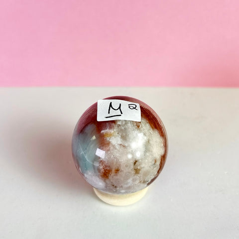 Green Flower Agate Sphere