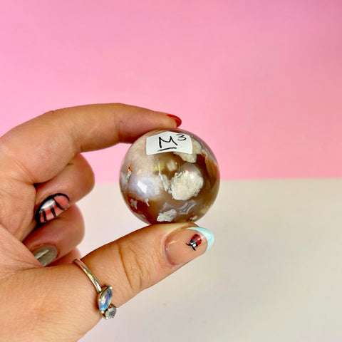 Green Flower Agate Sphere