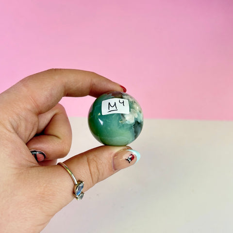 Green Flower Agate Sphere