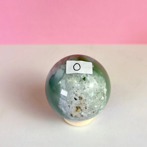Green Flower Agate Sphere