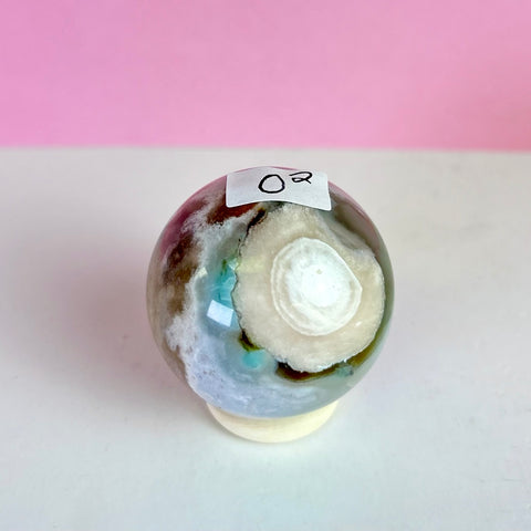 Green Flower Agate Sphere