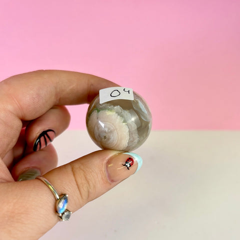 Green Flower Agate Sphere