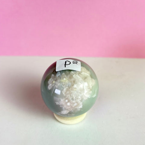 Green Flower Agate Sphere