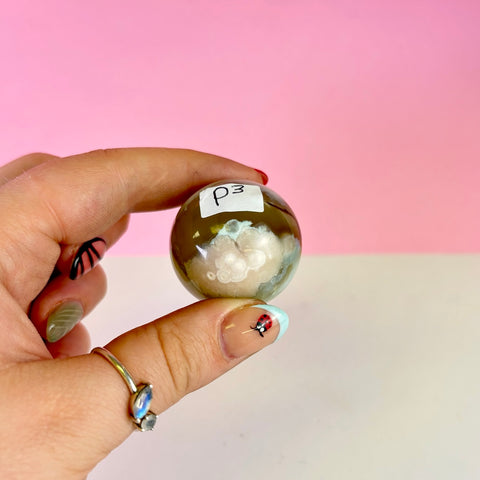 Green Flower Agate Sphere