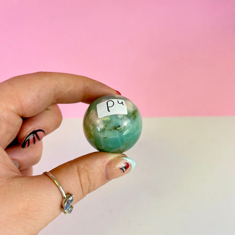 Green Flower Agate Sphere
