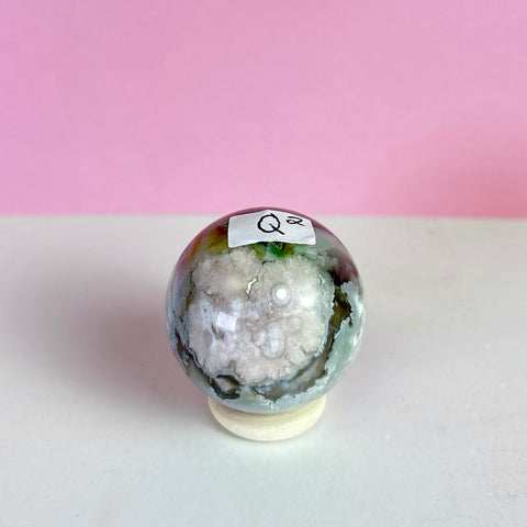 Green Flower Agate Sphere