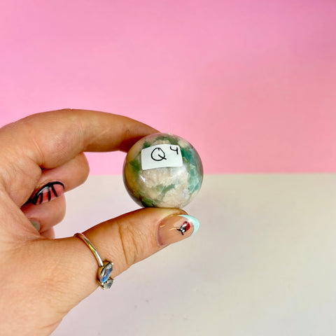 Green Flower Agate Sphere