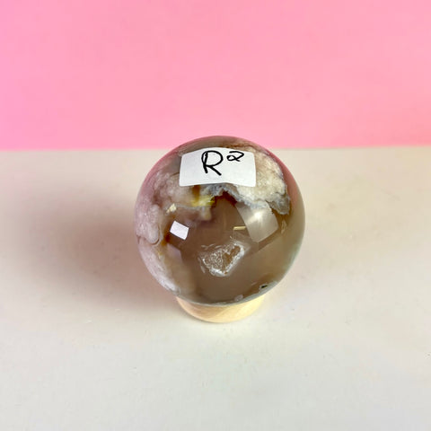 Green Flower Agate Sphere