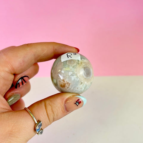 Green Flower Agate Sphere