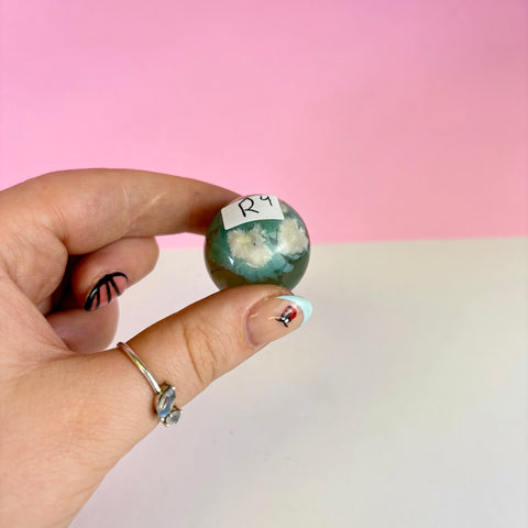 Green Flower Agate Sphere
