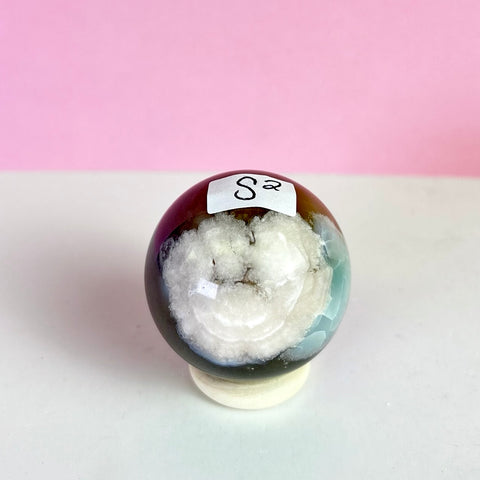 Green Flower Agate Sphere
