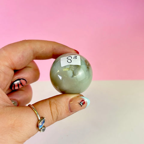 Green Flower Agate Sphere