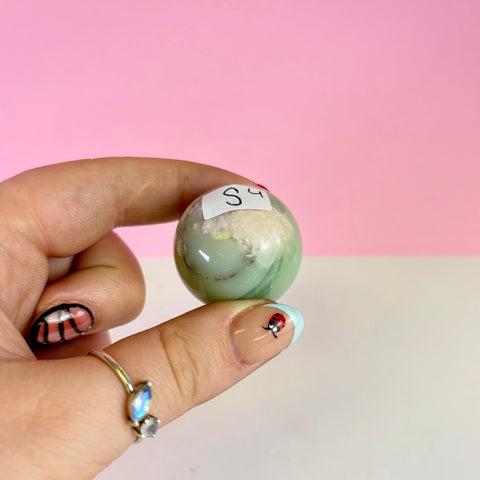 Green Flower Agate Sphere