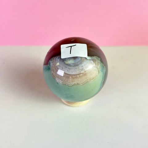 Green Flower Agate Sphere