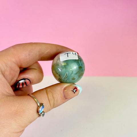 Green Flower Agate Sphere