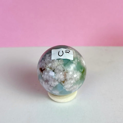 Green Flower Agate Sphere