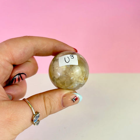 Green Flower Agate Sphere
